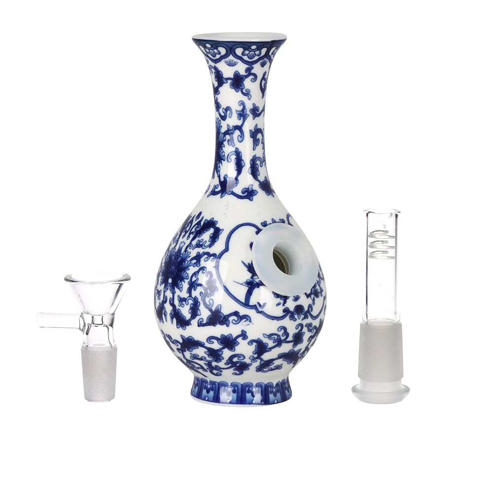 SeshGear Chinese Vase Ceramic Water Pipe - 5.75" / 14mm F / Bubble Base