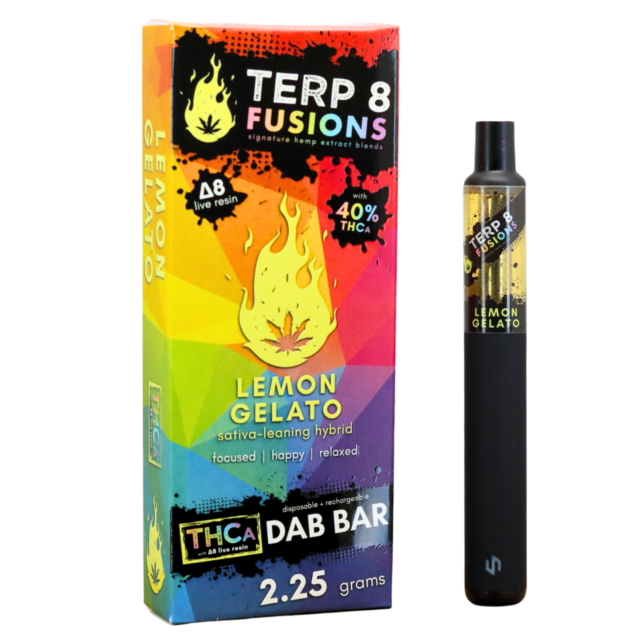 2.25-Gram Lemon Gelato THCA + D8 Live Resin Disposable Dab Bar