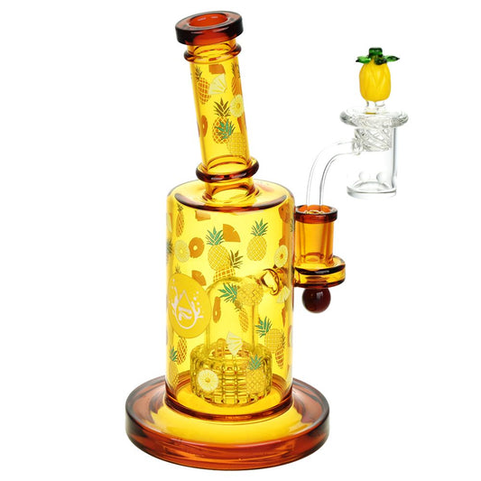 Kit Pulsar Fruit Series Pineapple Express Glow In The Dark Dab Rig - 8" / 14 mm F