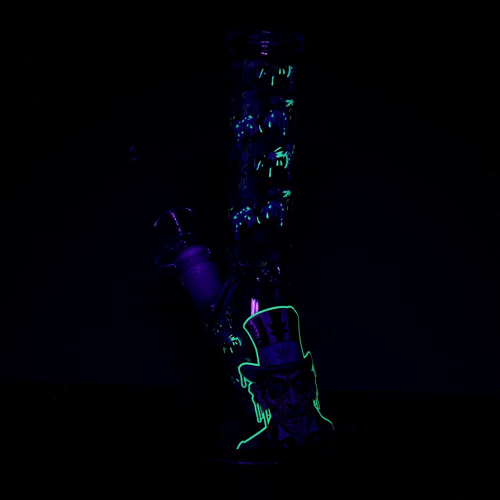 Pulsar Melting Uncle Sam Beaker Glass Water Pipe - 9.75" / 14mm F