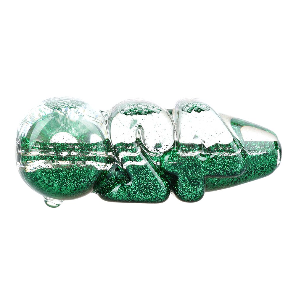 Glitter 420 Glycerin Glass Hand Pipe - 4.25" / 4ct