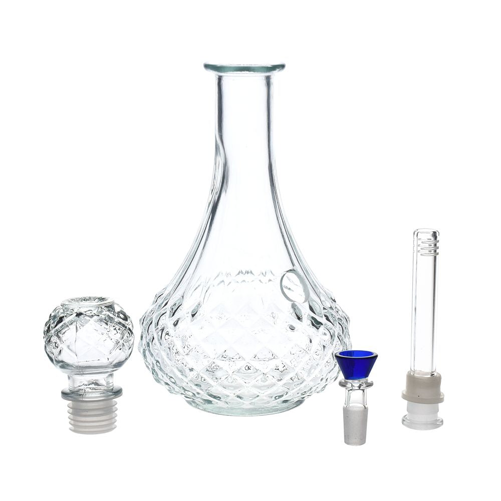 Vintage Decanter Style Glass Bong w/ Cap - 8.25"/ Long Neck