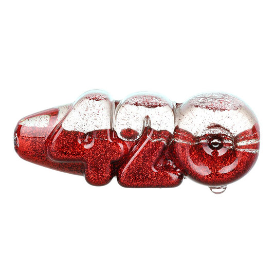 Glitter 420 Glycerin Glass Hand Pipe - 4.25" / 4ct