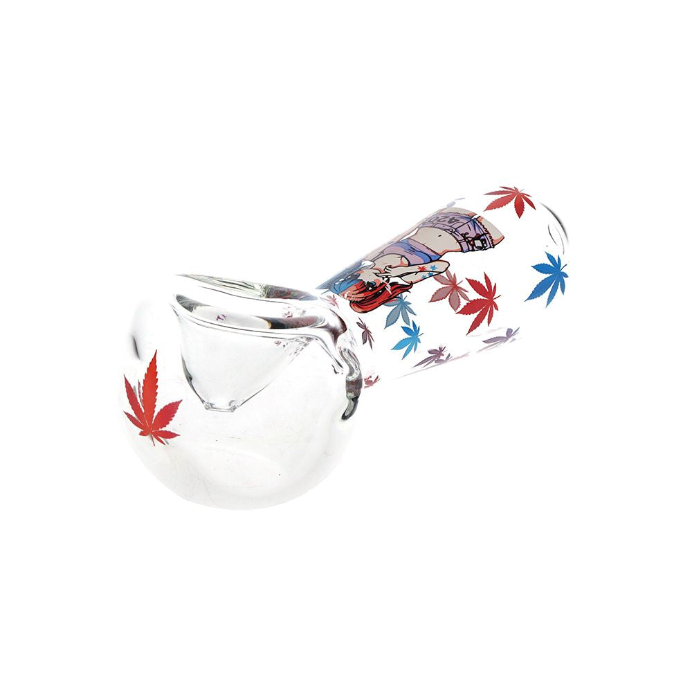 420 Anime Girl Glass Spoon Pipe - 4.5" 3ct
