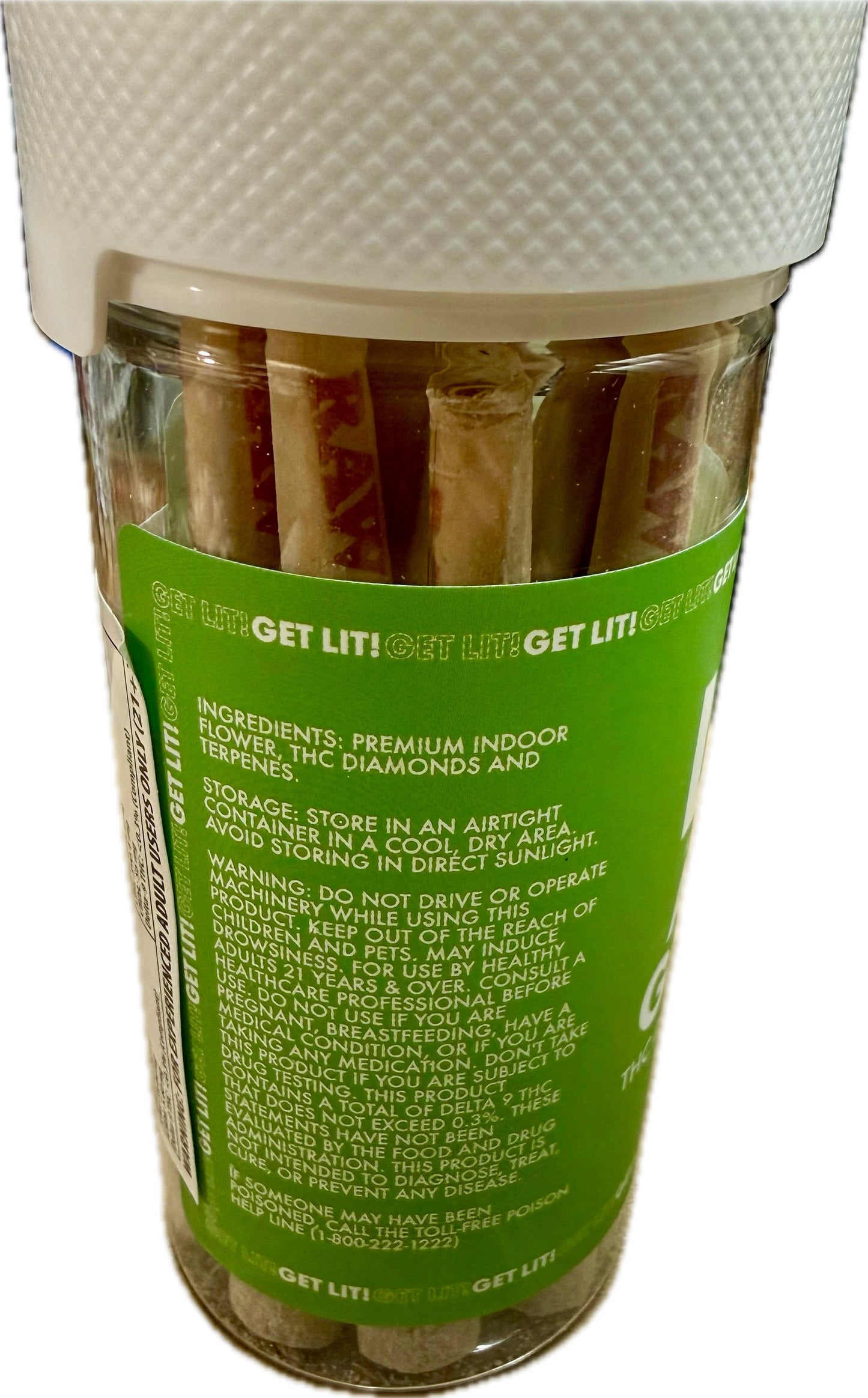 Diamond Lit! THC Liquid Diamonds Pre-Rolls - 2G x 10ct Jar (Hybrid)