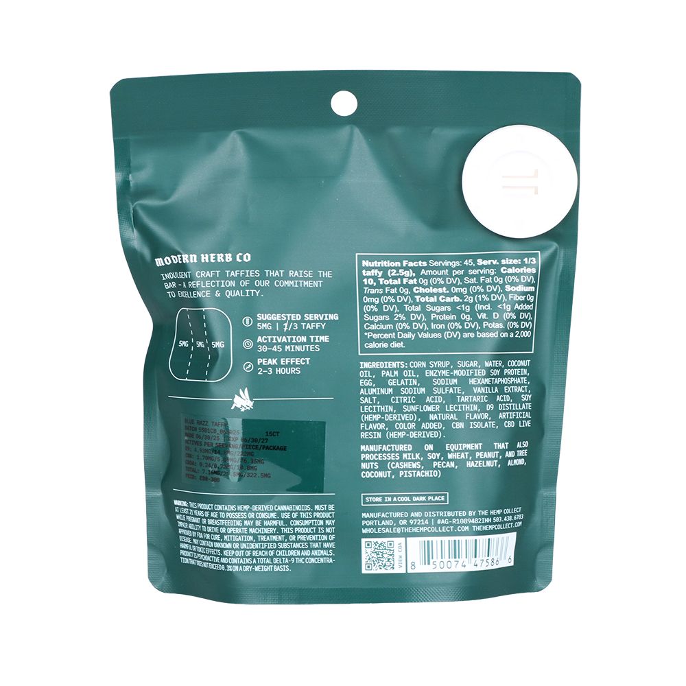 Modern Herb Co Live Resin D9 Taffy | 225mg | 15pc | 12pk Display