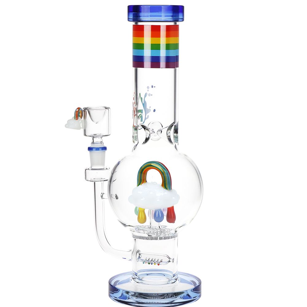 Pipa de agua de vidrio Pulsar Acid Rainbows con base de burbujas - 12,6" / 14 mm F