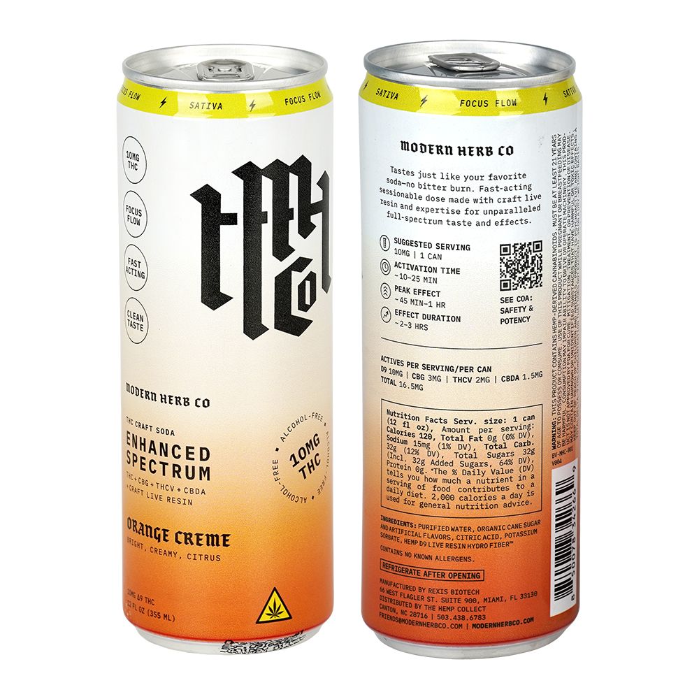 Modern Herb Co D9 THC Blend Craft Soda | 12oz | 10mg | 4ct Pack