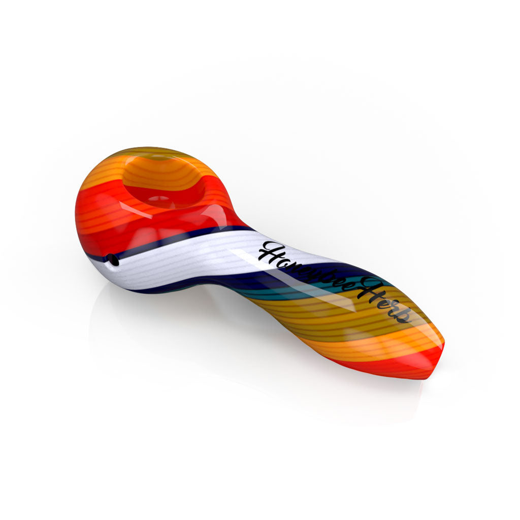 Vibrant  Linework Twist Spoon Pipe