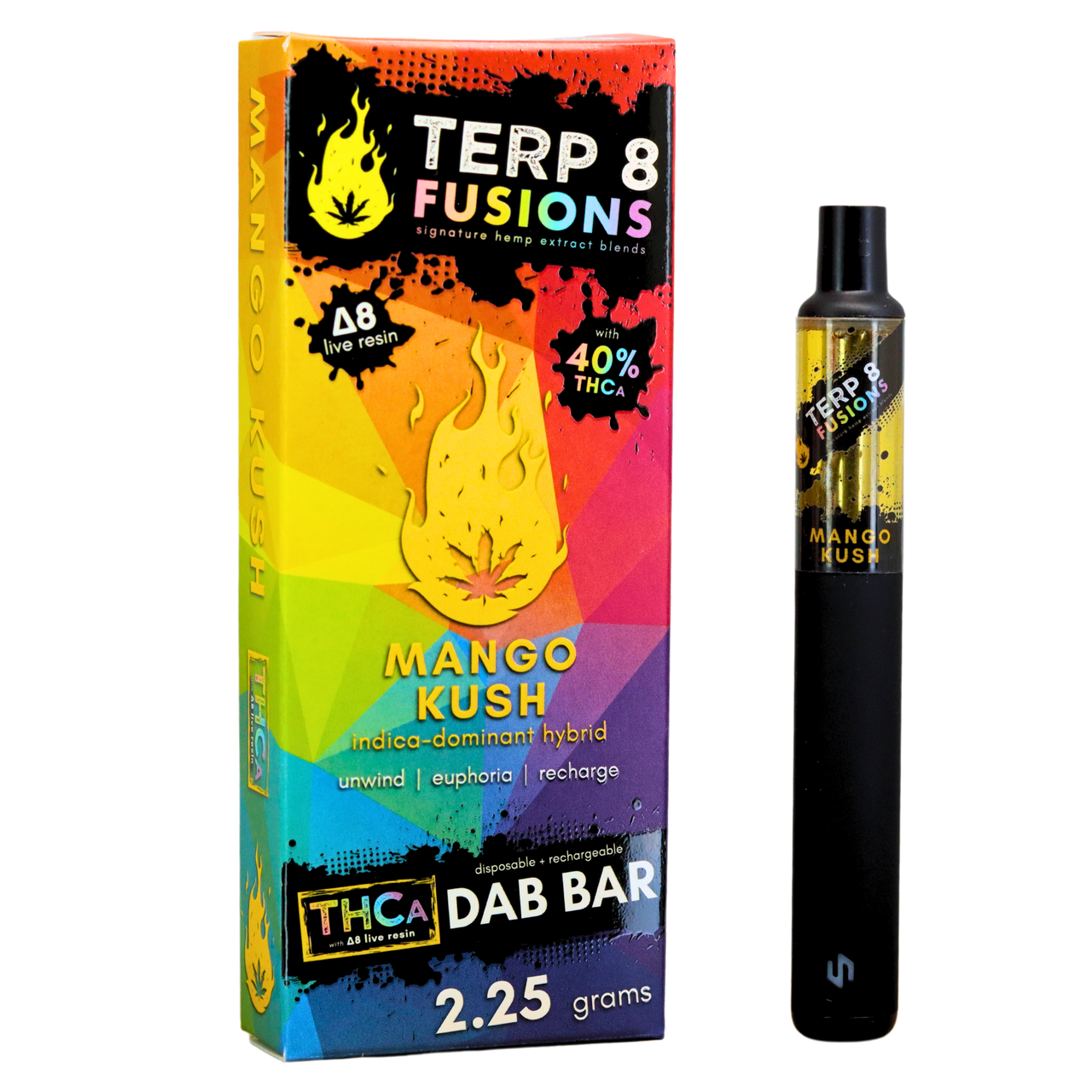 2.25-Gram Mango Kush THCA + D8 Live Resin Disposable Dab Bar