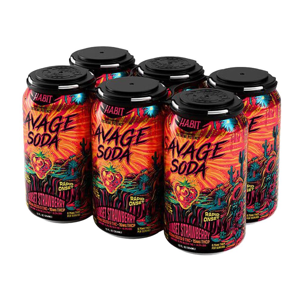 Habit D9 + THCP Savage Soda | 12oz | 100mg D9 + 15mg THCP | 6ct Pack