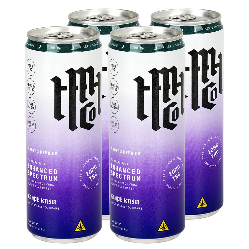 Modern Herb Co D9 THC Blend Craft Soda | 12oz | 10mg | 4ct Pack