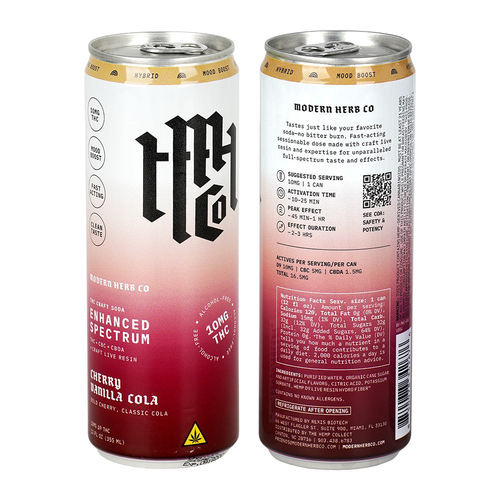Modern Herb Co D9 THC Blend Craft Soda | 12oz | 10mg | 4ct Pack