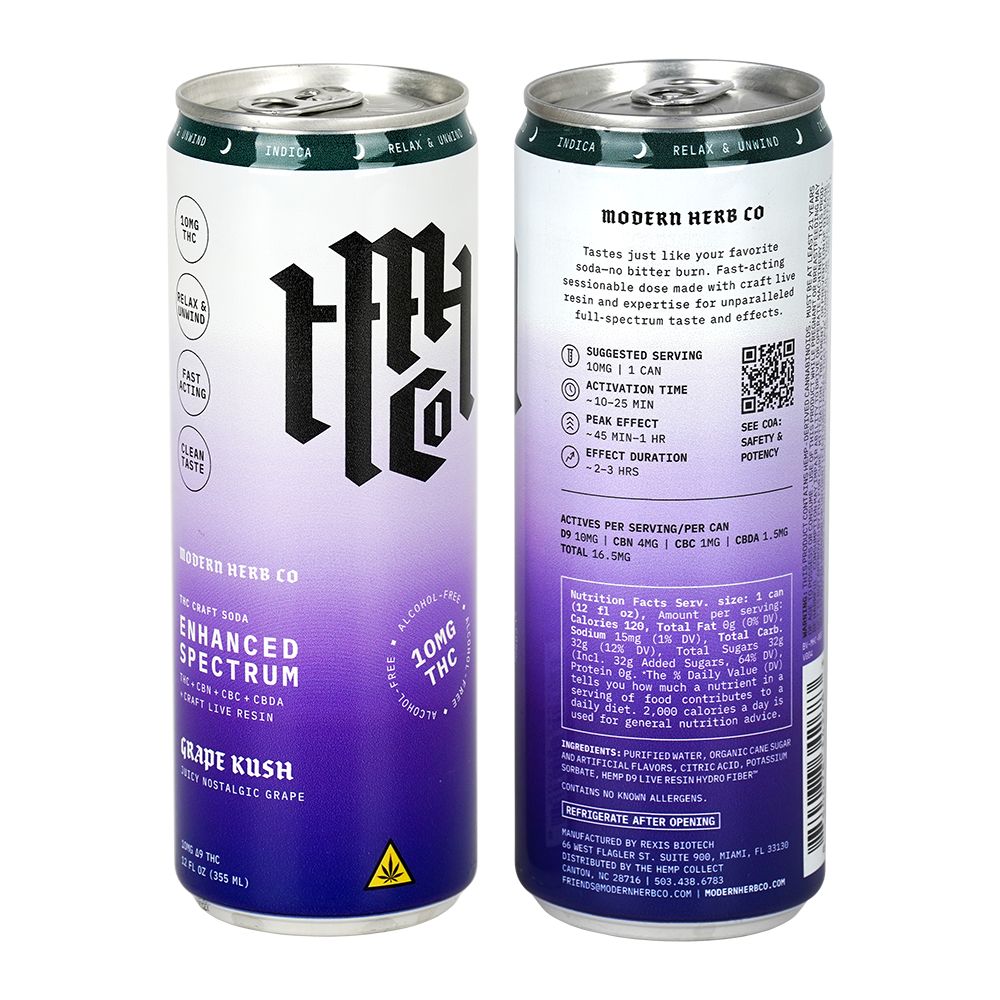 Modern Herb Co D9 THC Blend Craft Soda | 12oz | 10mg | 4ct Pack