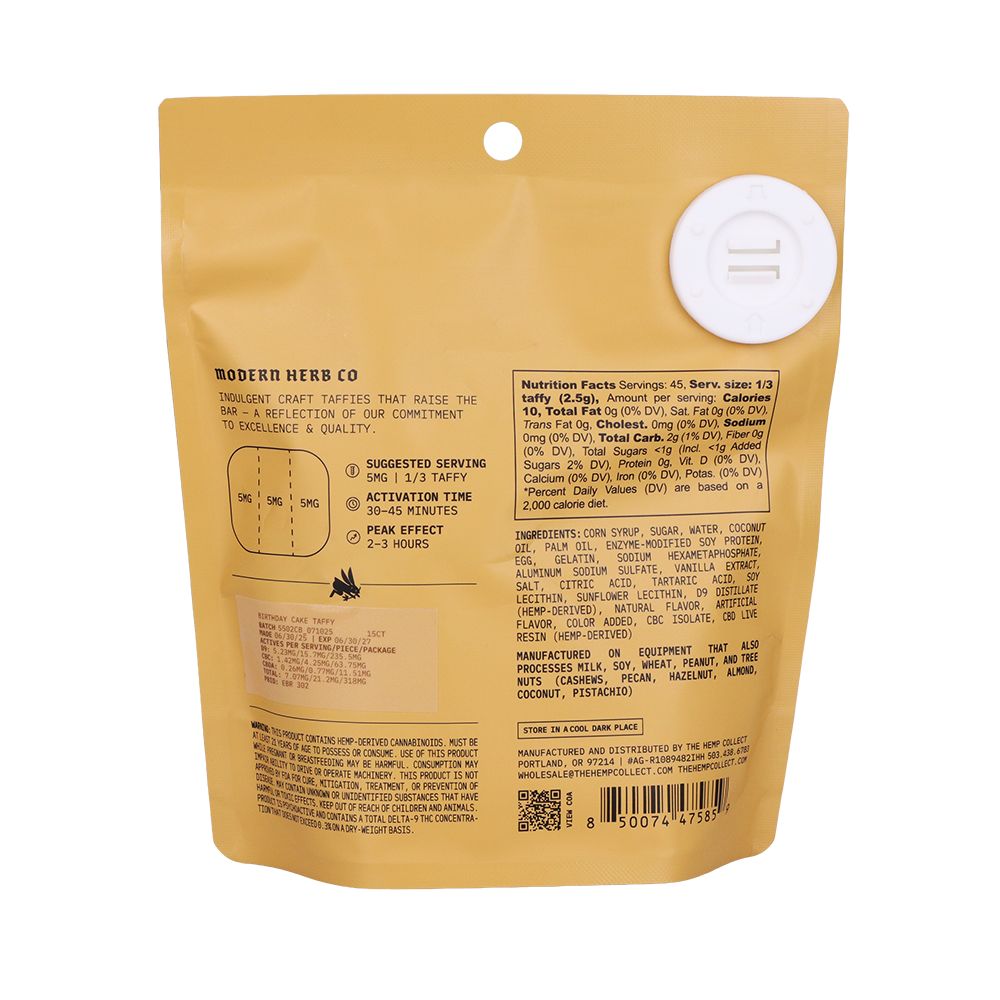 Modern Herb Co Live Resin D9 Taffy | 225mg | 15pc | 12pk Display