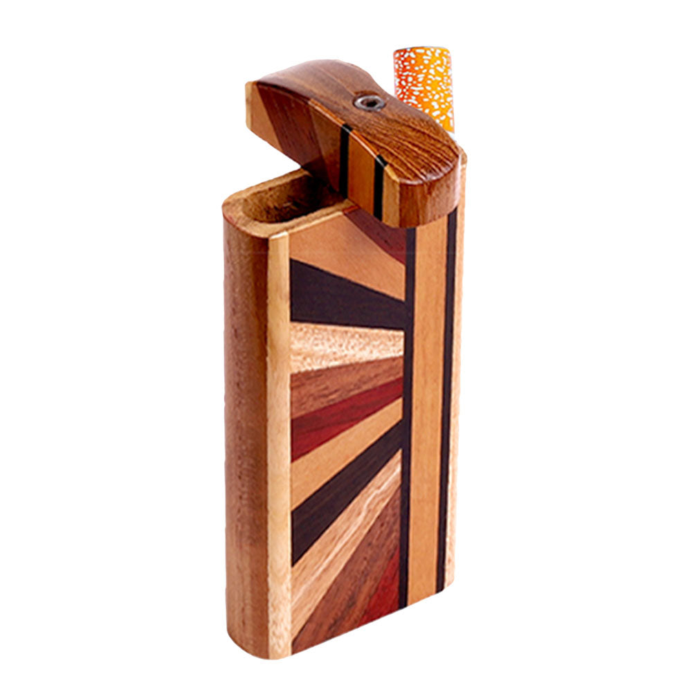 Dugout de madera rayada con diseño de carpintería Horizon