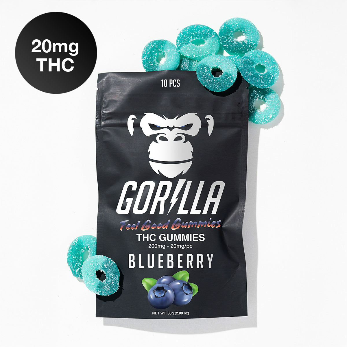 Gorilla THC Gummies - 20MG Delta 9 (10pc)