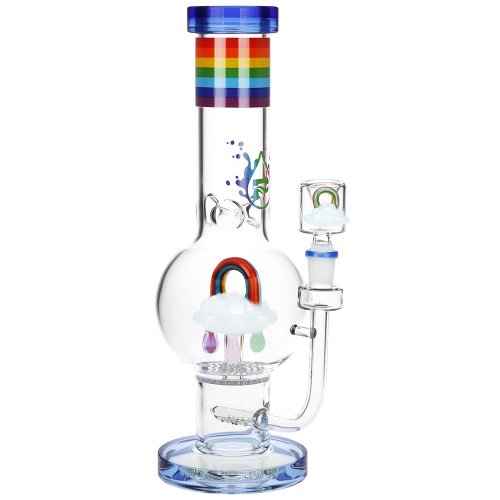 Pipa de agua de vidrio Pulsar Acid Rainbows con base de burbujas - 12,6" / 14 mm F
