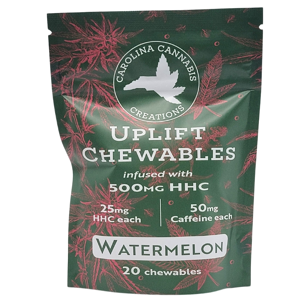 Uplift Chewables | HHC+Caffeine | Watermelon 20ct bag
