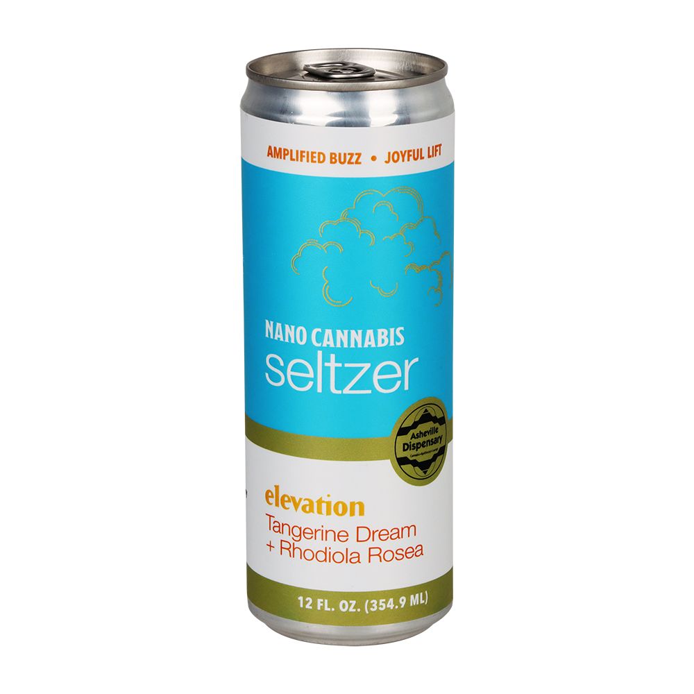 24CT CASE - Asheville Dispensary Nano Cannabis D9 Elevation Seltzer -12oz / 50mg / Tangerine Dream / Rhodiola Rosea
