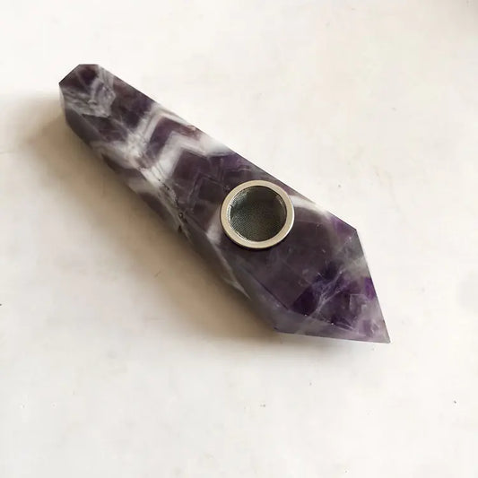 Amethyst Crystal Smoking Pipe (Single Unit)