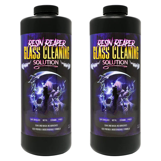 Resin Reaper Glass Cleaner 2-Pack 64 OZ | Pipe Cleaner | Safe on Glass Metal Ceramic and Pyrex | Soak and Wash - No Abrasives - Eco-Friendly Biodegradable Formula