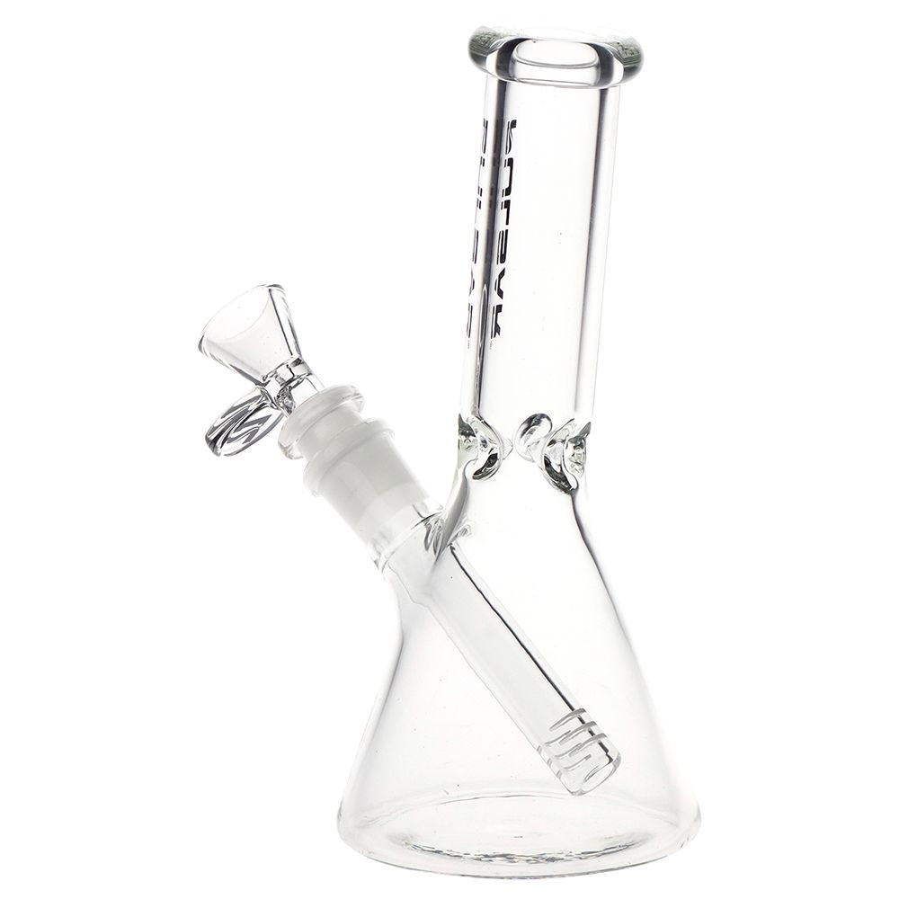 Pulsar Slant Neck Beaker Glass Water Pipe Zippered Case Travel Kit - 7" / Clear
