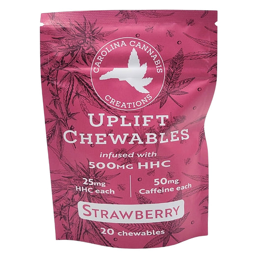 Uplift Chewables | HHC+Caffeine | Strawberry 20ct bag