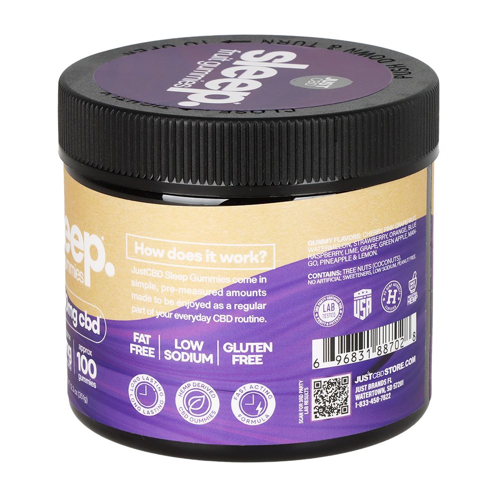 JUST CBD Sleep Gummies | 12.3oz | 1000mg | Fruit Bear Assortment