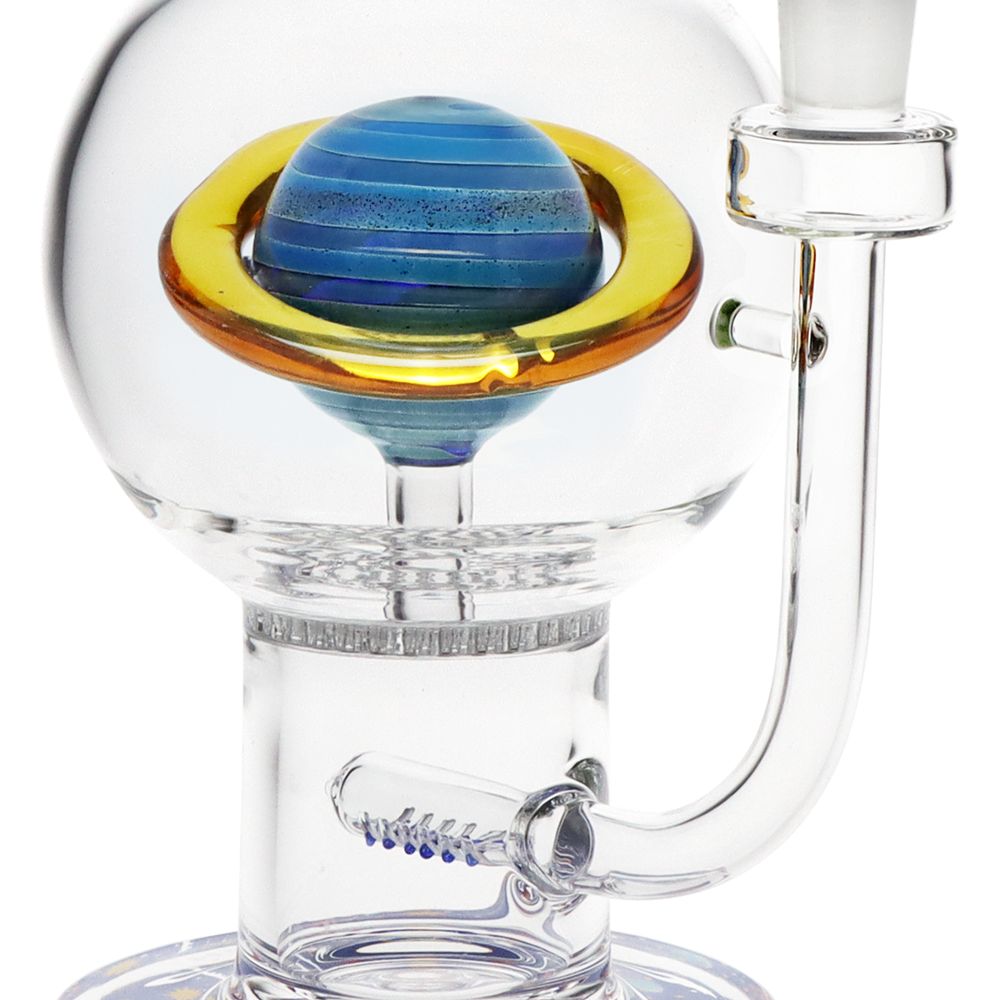 Pipe à eau en verre à base bulle « Anneaux de Saturne » - 12,75" / 14 mm F