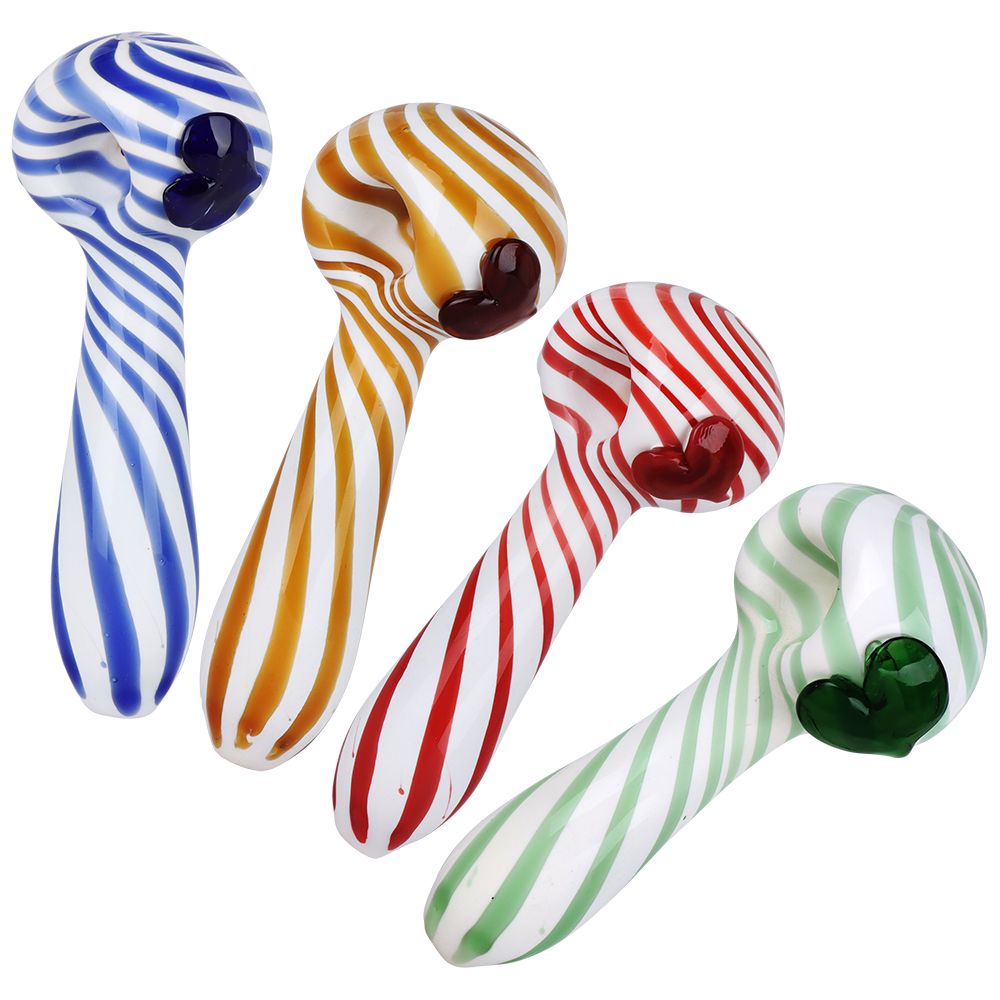 Vortex Of The Heart Glass Spoon Pipe - 5" / Colors Vary