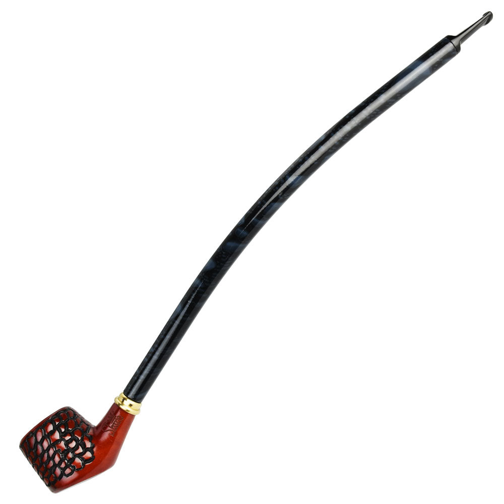 Pipa de tabaco Pulsar Shire Pipes curvada de cerezo grabada - 15"