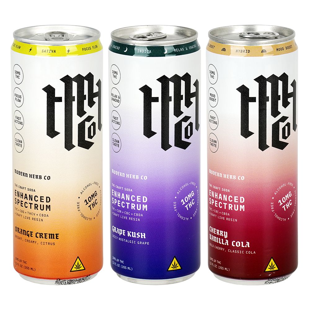 Modern Herb Co D9 THC Blend Craft Soda | 12oz | 10mg | 4ct Pack