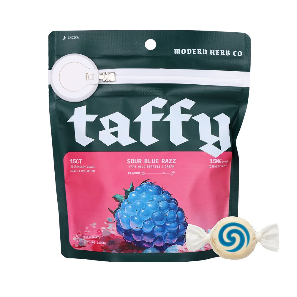 Modern Herb Co Live Resin D9 Taffy | 225mg | 15pc | 12pk Display