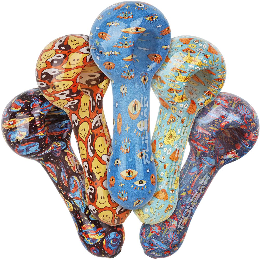 Pulsar Inside Print Glass Spoon Pipe | 5"