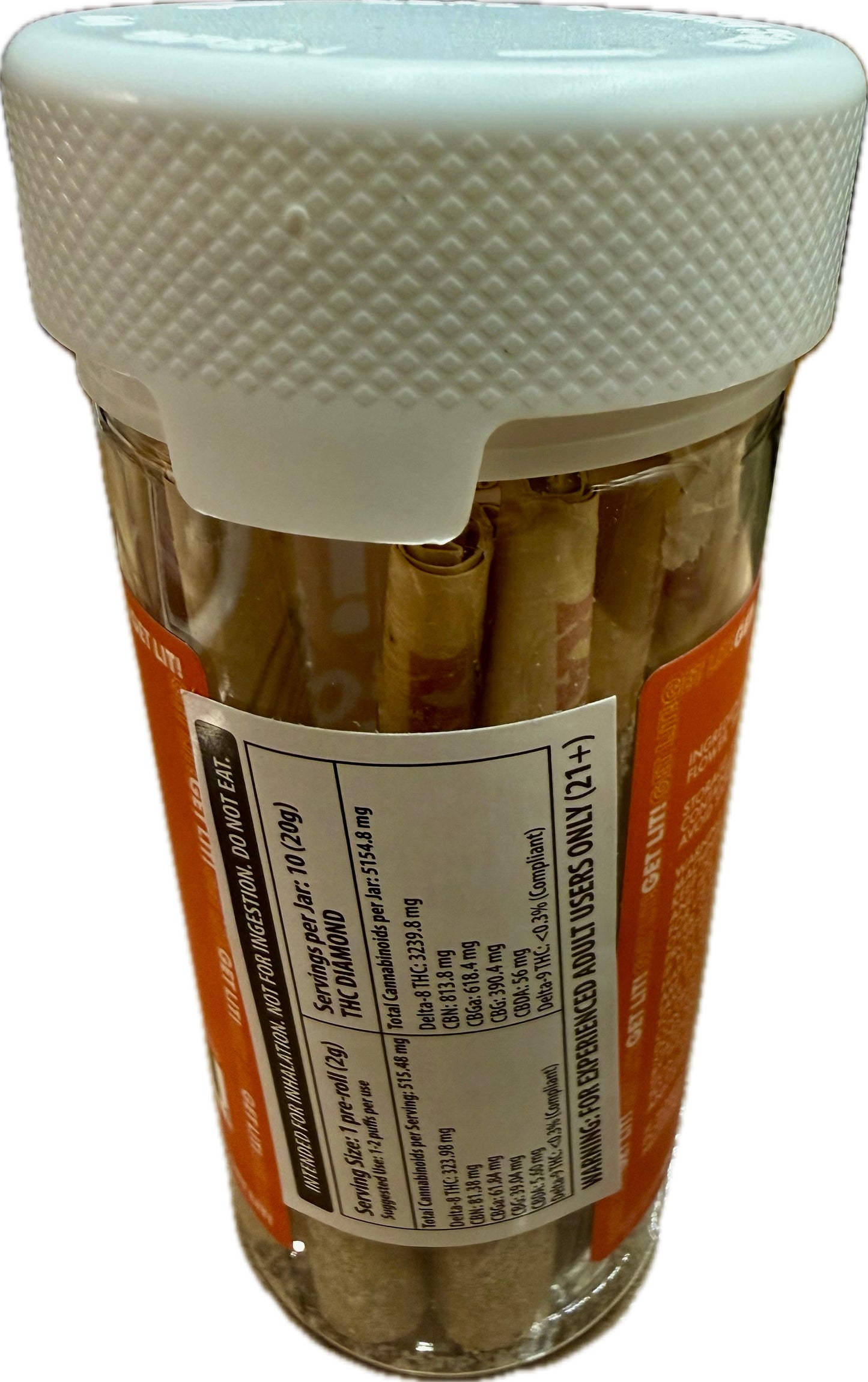 Diamond Lit! THC Liquid Diamonds Pre-Rolls - 2G x 10ct Jar (Hybrid)