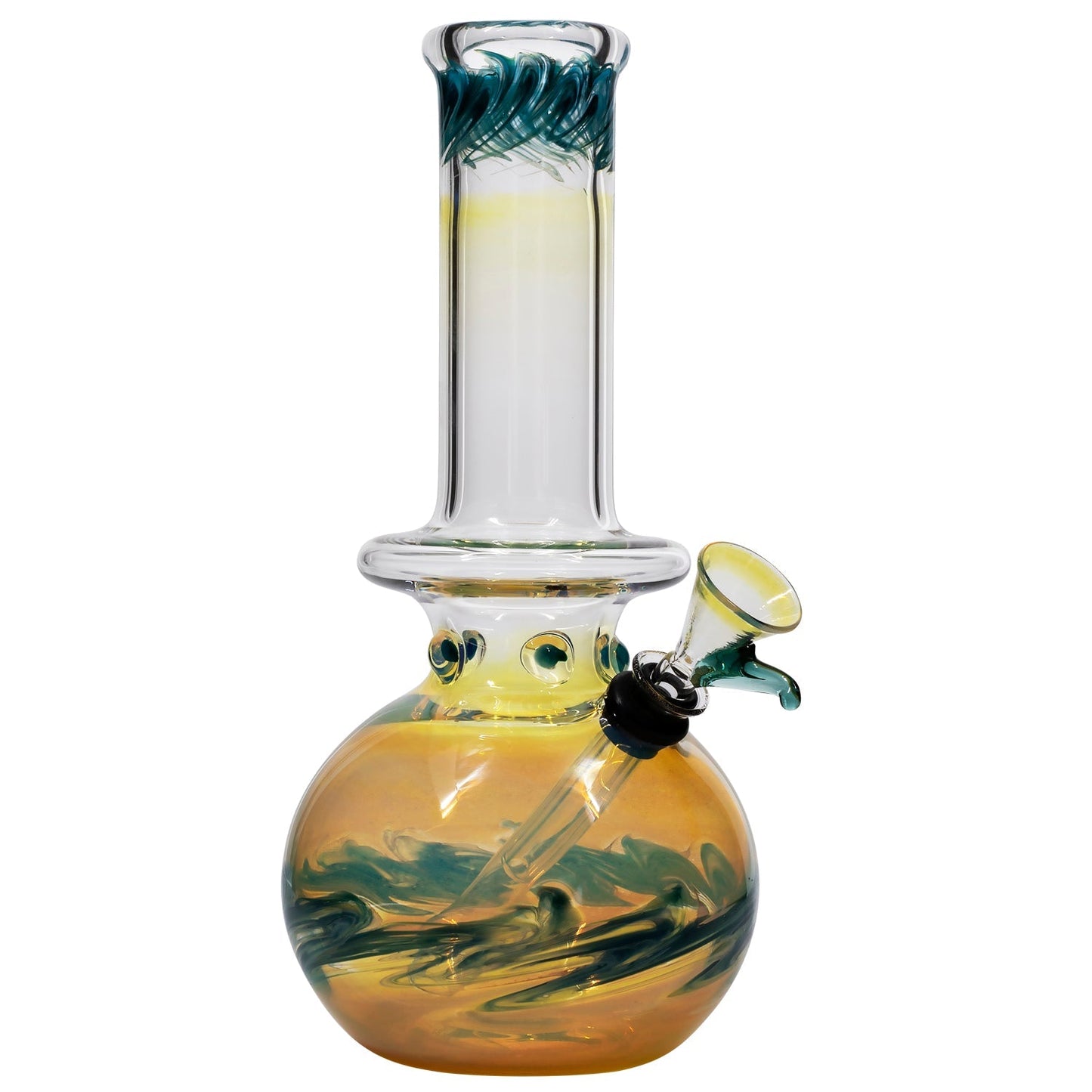 LA Pipes Time Traveler Silver Fumed Pull-Stem Bubble Bong 8"
